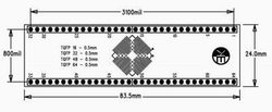 0.5MM TQFP16-32-48-64 SMD-Dip Dönüştürücü Kartı (Uzun) - Thumbnail