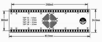 0.5MM TQFP16-32-48-64 SMD-Dip Dönüştürücü Kartı (Uzun)