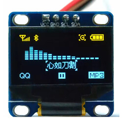 Jsumo - 128x64 0,96 inc Oled Ekran I2C- Sarı-Mavi
