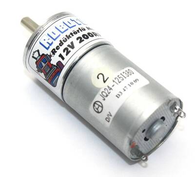 12V 25MM 200Rpm Redüktörlü DC Motor