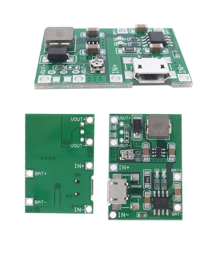 1S 3.7V 18650 Ayarlanabilir Şarj ve Yükseltme Modülü