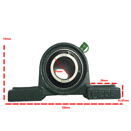 24mm iç Çaplı Yataklı Dik Rulman (Döküm Gövde)