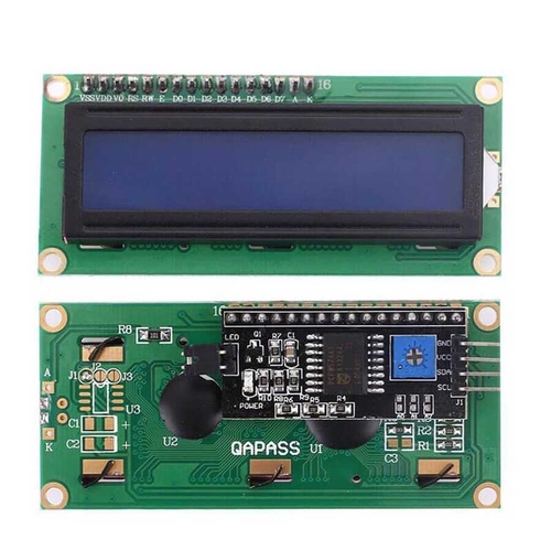 2x16 LCD Ekran Mavi + I2C Arayüz Modülü