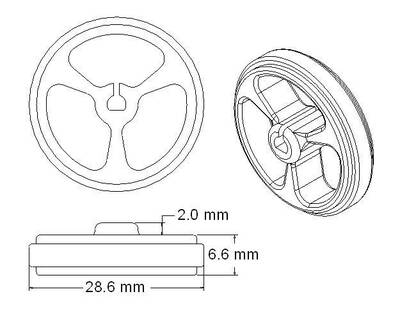 32x7mm Pololu Tekerlek - 2 Adet Beyaz