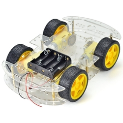 4WD Çok Amaçlı Mobil Robot Platformu - Şeffaf - Thumbnail