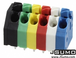 Jsumo - Düğme Yaylı Terminal Çok Renkli 6lı 3.5mm