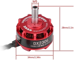 DX2306 2300KV Fırçasız Drone Motoru - CW - Thumbnail