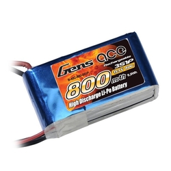 GensAce 800mAh 11.1V 40C 3S LiPo Batarya | Lipo Pil - Thumbnail