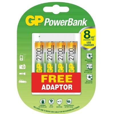 GP U411 4 Adet 2700 AA Pilli USB Şarj Cihazı