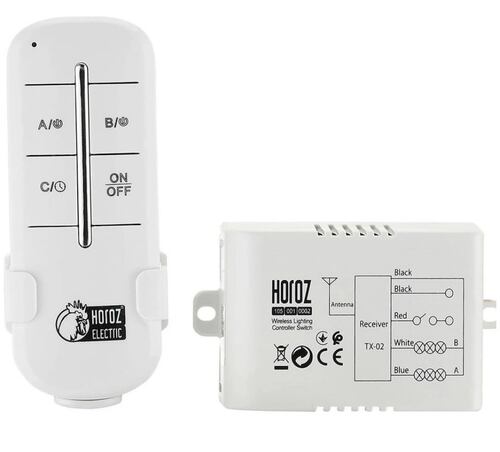 HOROZ Controller-3 3 Çıkışlı 3x1000w Avize ve Aydınlatma Kumandası 3Lü Wireless Kontrol 220 Volt IP20 (Üçlü Kumanda 30-60 Metre Algılama)