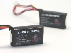 Lipo Pil 11,1V 3S 500mAh - Thumbnail