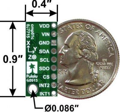 LSM303D 3D Voltaj Regülatörlü Pusula ve İvme Ölçer Sensör