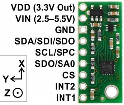 LSM303D 3D Voltaj Regülatörlü Pusula ve İvme Ölçer Sensör - Thumbnail