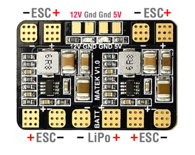 Mateks Micro PDB w/ Bec 5V & 12V