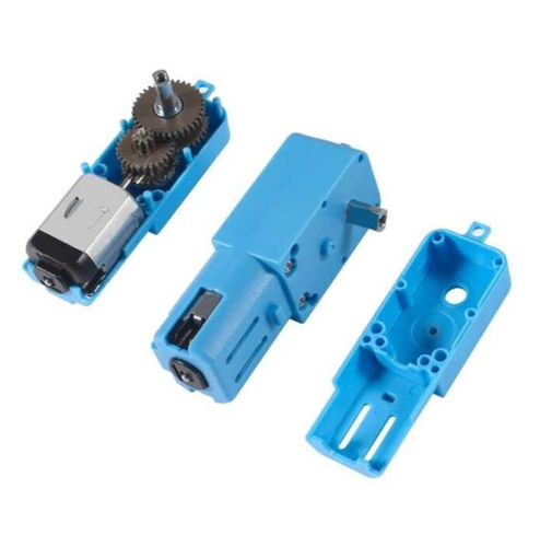 Metal Dişli 6V 110RPM Redüktörlü Motor - Mavi