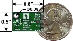 MinIMU-9 v3 9 DOF Gyro, İvme Ölçer ve Pusula Sensör Ünitesi - Thumbnail