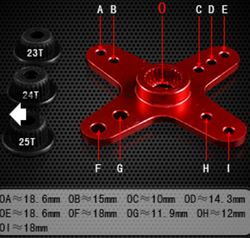 Power HD Metal Motor Aksesuarı - Metal Arms-A - Servo Horn - Thumbnail