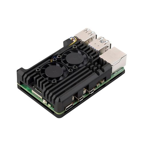 Raspberry Pi 5 Çift Fanlı Alüminyum Kasa Soğutucu