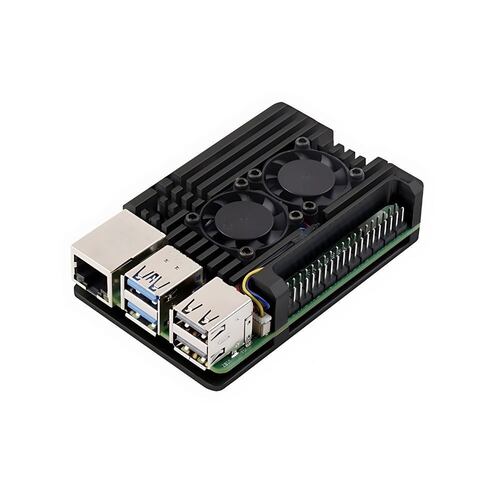 Raspberry Pi 5 Çift Fanlı Alüminyum Kasa Soğutucu