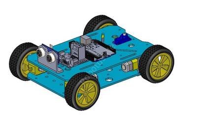 ROBOMOD 4WD Arazi Robot Gövde Seti - Turuncu