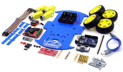 ROBOMOD 4WD Bluetooth Kontrollü Arduino Araba - Mavi (Demonte Montajsız)