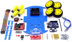 ROBOMOD 4WD Bluetooth Kontrollü Arduino Araba - Mavi (Demonte Montajsız) - Thumbnail