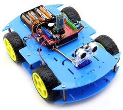 Jsumo - ROBOMOD 4WD Bluetooth Kontrollü Arduino Araba - Mavi (Demonte Montajsız)