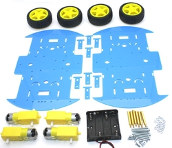ROBOMOD 4WD Mobil Robot Gövde Seti - Mavi - Thumbnail