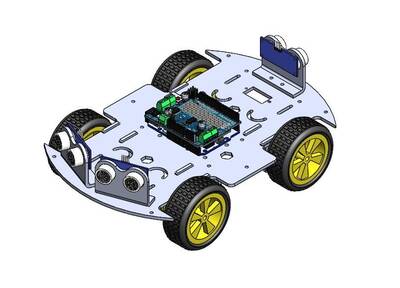 ROBOMOD 4WD Mobil Robot Kiti - Mavi