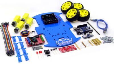 ROBOMOD Bluetooth Kontrollü Arduino Araba - Mavi (Demonte Montajsız)