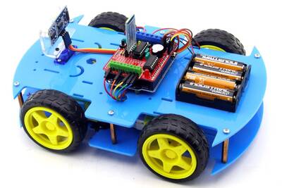 ROBOMOD Bluetooth Kontrollü Arduino Araba - Mavi (Montajlı)