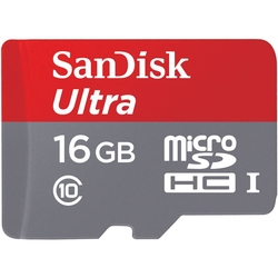 SanDisk 16GB microSD Hafıza Kartı Class10 Kart - Adaptörlü - Thumbnail