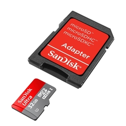 SanDisk 32GB microSD Hafıza Kartı Class10 Kart - Adaptörlü - Thumbnail