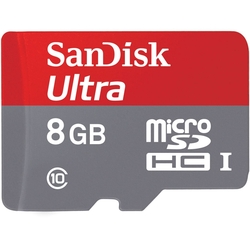 - SanDisk 8GB microSD Hafıza Kartı Class10 Kart - Adaptörlü