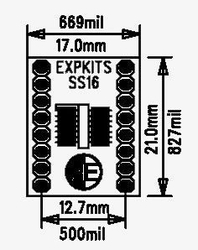 SOSS16 SMD Dip Dönüştürücü - Thumbnail