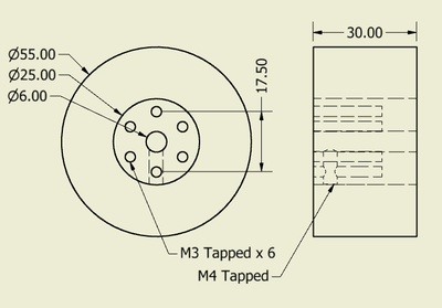 Sumo Robot Tekerleği 55x30mm ( 2 Adet )