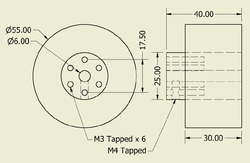 Sumo Robot Tekerleği 55x40mm ( 2 Adet ) - Thumbnail