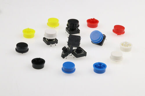 Tac Switch ve Renkli Kapak Seti 12X12x7.3mm - 25 Adet Tac Switch ve Renkli Kapak Seti 12X12x7.3mm - 25 Adet