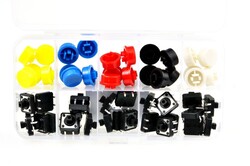  - Tac Switch ve Renkli Kapak Seti 12X12x7.3mm - 25 Adet