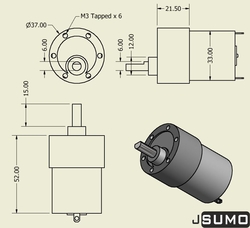 Titan 12V 1000 Rpm Redüktörlü Dc Motor - Thumbnail