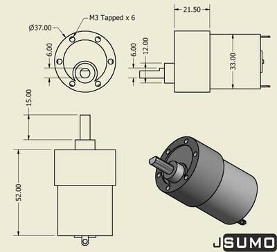 Titan 12V 1000 Rpm Redüktörlü Dc Motor