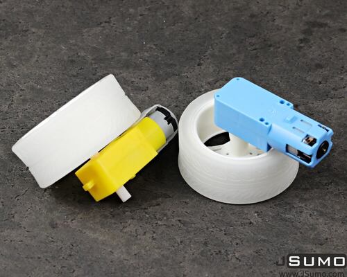 TT Tekerlek Çifti Beyaz (65 x 27 mm) Silikon Lastik + ABS Jant