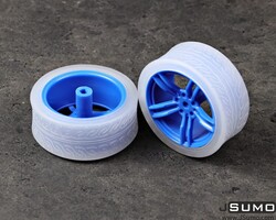 Jsumo - TT Tekerlek Çifti Mavi (65 x 27 mm) Silikon Lastik + ABS Jant