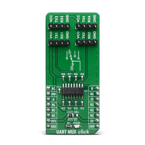 UART MUX Click - SN74LV4052A UART Çoklayıcı Geliştirme Kartı